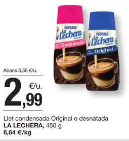BonpreuEsclat LA LECHERA Llet condensada Original o desnatada oferta