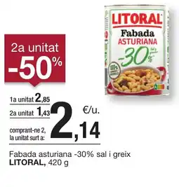 BonpreuEsclat LITORAL Fabada asturiana -30% sal i greix oferta