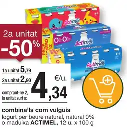 BonpreuEsclat ACTIMEL logurt per beure natural, natural 0% o maduixa oferta