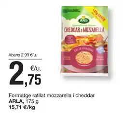 BonpreuEsclat ARLA Formatge ratllat mozzarella i cheddar oferta