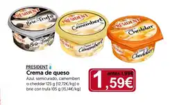 Hiper Usera PRESIDENT Crema de queso oferta