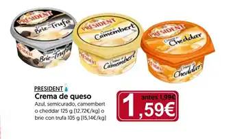 Hiper Usera PRESIDENT Crema de queso oferta