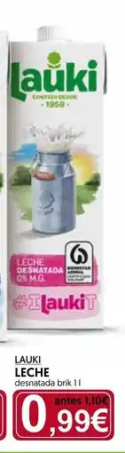 Hiper Usera LAUKI Leche desnatada oferta