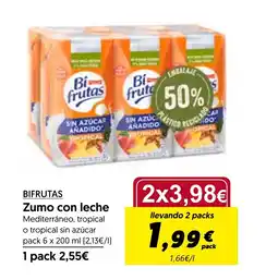 Hiper Usera BIFRUTAS Zumo con leche oferta
