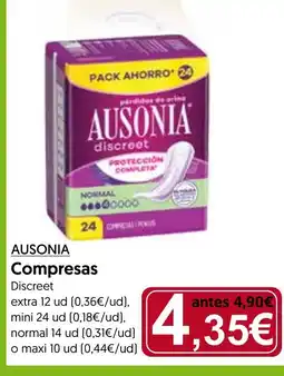 Hiper Usera AUSONIA Compresas oferta