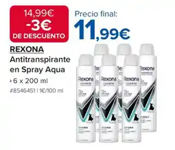 Costco REXONA Antitranspirante en Spray Aqua oferta