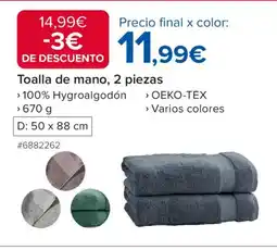 Costco Toalla de mano, 2 piezas oferta
