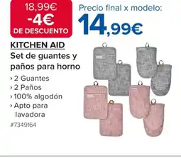 Costco KITCHEN AID Set de guantes y paños para horno oferta