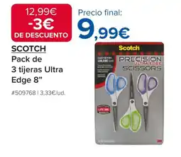 Costco SCOTCH Pack de 3 tijeras Ultra Edge 8" oferta