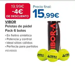 Costco VIBOR Pelotas de pádel Pack 6 botes oferta