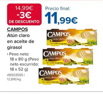 Costco CAMPOS Atún claro en aceite de girasol oferta