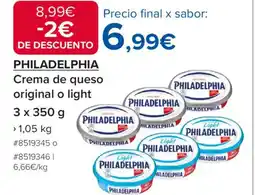 Costco PHILADELPHIA Crema de queso original o light oferta