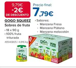 Costco GOGO SQUEEZ Sobres de fruta oferta