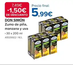 Costco DON SIMÓN Zumo de piña, manzana y uva oferta