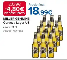 Costco MILLER GENUINE Cerveza Lager US oferta