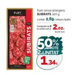 Condis SUBIRATS Fuet sense al·lergens oferta
