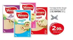 Condis EL VENTERO Formatge tendre, lleuger sense lactosa o baix en sal oferta