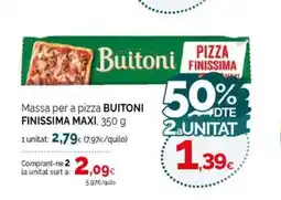 Condis BUITONI FINISSIMA MAXI Massa per a pizza oferta