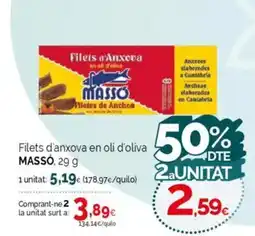 Condis Filets d'anxova en oli d'oliva oferta