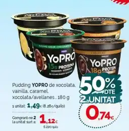 Condis YOPRO Pudding de xocolata, vainilla, caramel. xocolata/avellanes oferta