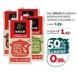 Condis GALLO Brou de pollastre, pollastre amb pernil. verdures o escudella oferta