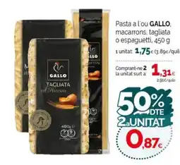 Condis GALLO Pasta a l'ou macarrons, tagliata o espaguetti oferta
