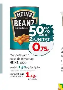 Condis HEINZ Mongetes amb salsa de tomàquet oferta