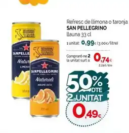 Condis SAN PELLEGRINO Refresc de llimona o taronja oferta