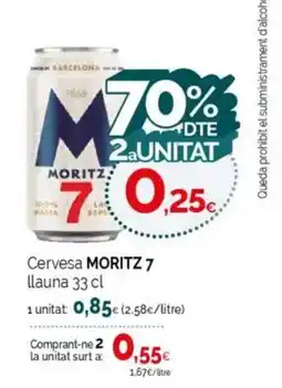 Condis MORITZ 7 Cervesa oferta