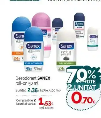Condis SANEX Desodorant roll-on oferta