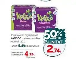 Condis KANDOO Tovalloletes higièniques oferta