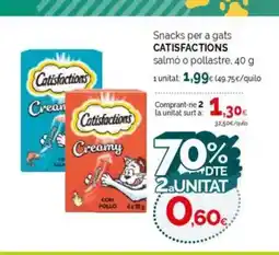 Condis CATISFACTIONS Snacks per a gats oferta