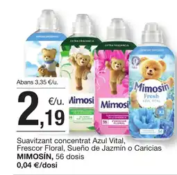 BonpreuEsclat MIMOSÍN Suavitzant concentrat Azul Vital, Frescor Floral, Sueño de Jazmín o Caricias oferta