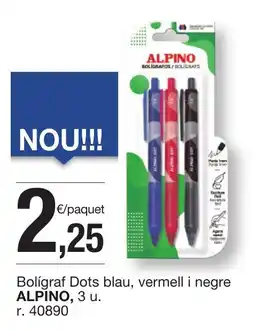 BonpreuEsclat ALPINO Bolígraf Dots blau, vermell i negre oferta