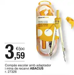 BonpreuEsclat ABACUS Compàs escolar amb adaptador i mina de recanvi oferta