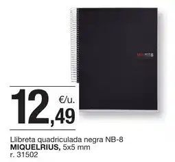 BonpreuEsclat MIQUELRIUS Llibreta quadriculada negra NB-8 5x5 mm oferta