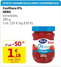 Alcampo HERO Confitura 0% oferta