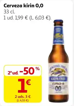 Alcampo Cerveza kirin 0,0 oferta