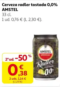 Alcampo AMSTEL Cerveza radler tostada 0,0% oferta