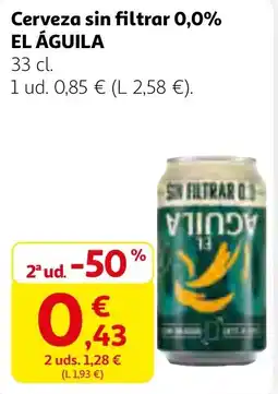Alcampo EL ÁGUILA Cerveza sin filtrar 0,0% oferta