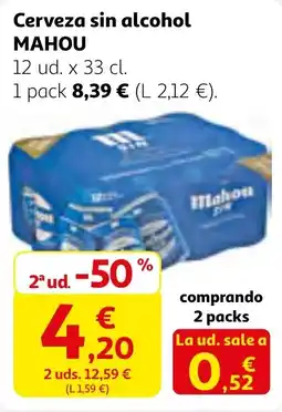 Alcampo MAHOU Cerveza sin alcohol oferta