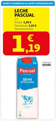 Alcampo PASCUAL Leche oferta