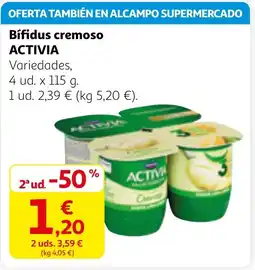 Alcampo ACTIVIA Bífidus cremoso oferta