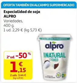 Alcampo ALPRO Especialidad de soja oferta