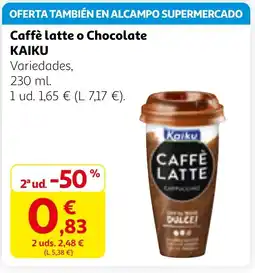 Alcampo KAIKU Caffè latte o Chocolate oferta