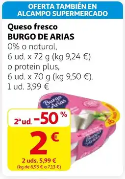 Alcampo BURGO DE ARIAS Queso fresco oferta