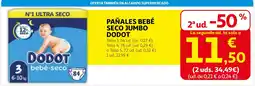 Alcampo DODOT Pañales bebé seco jumbo oferta