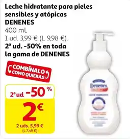 Alcampo DENENES Leche hidratante para pieles sensibles y atópicas oferta