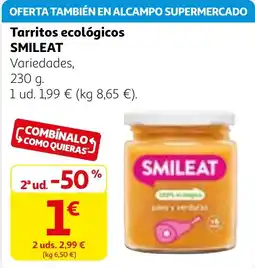 Alcampo SMILEAT Tarritos ecológicos oferta