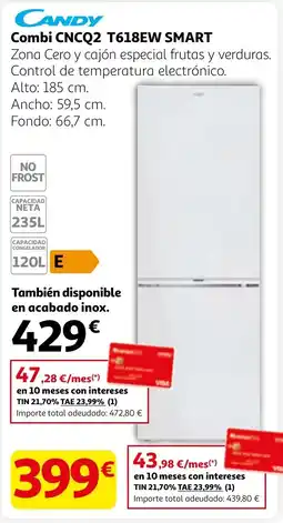 Alcampo CANDY Combi CNCQ2 T618EW SMART oferta
